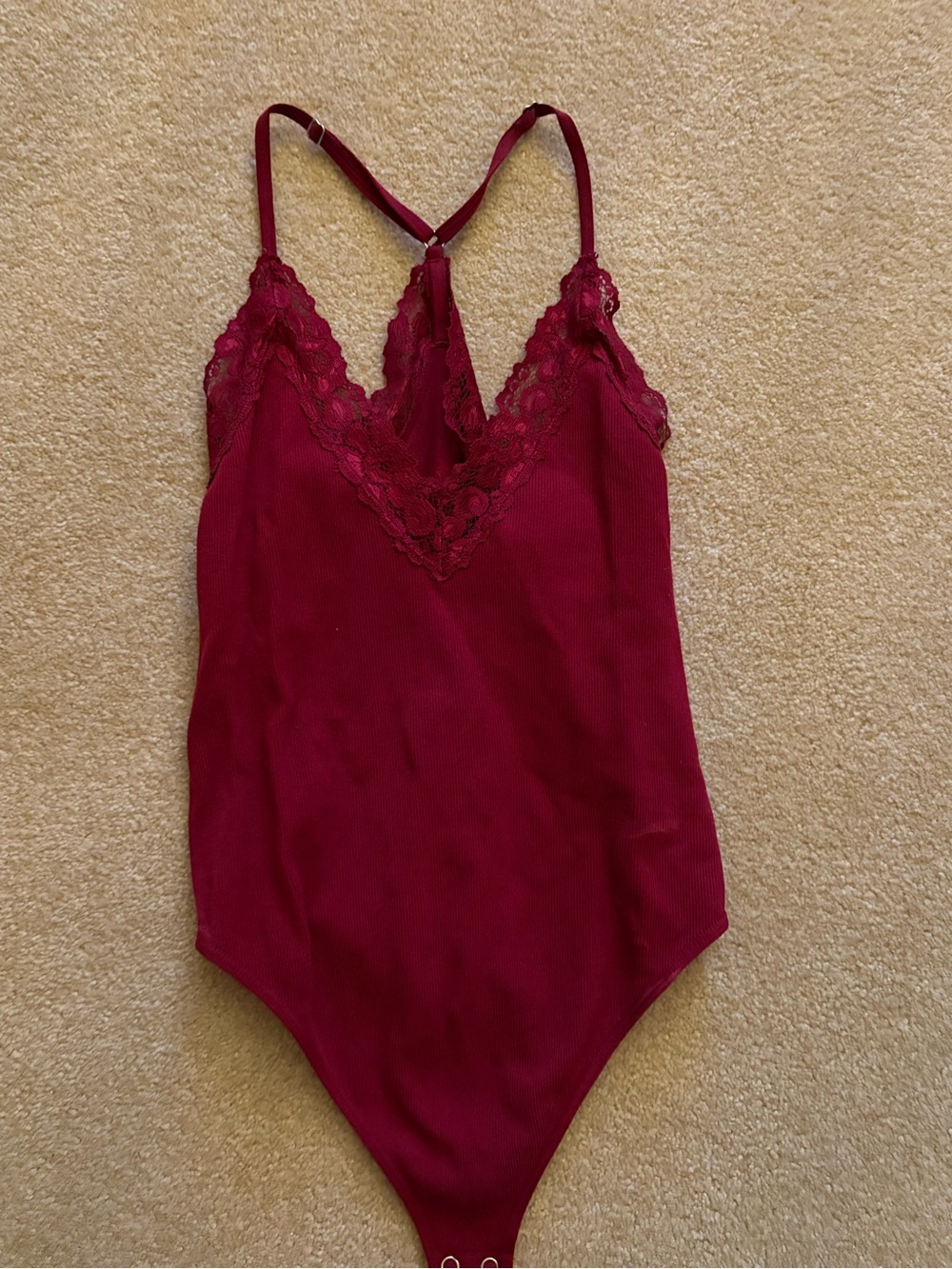 Burgundy Lace Bodysuit